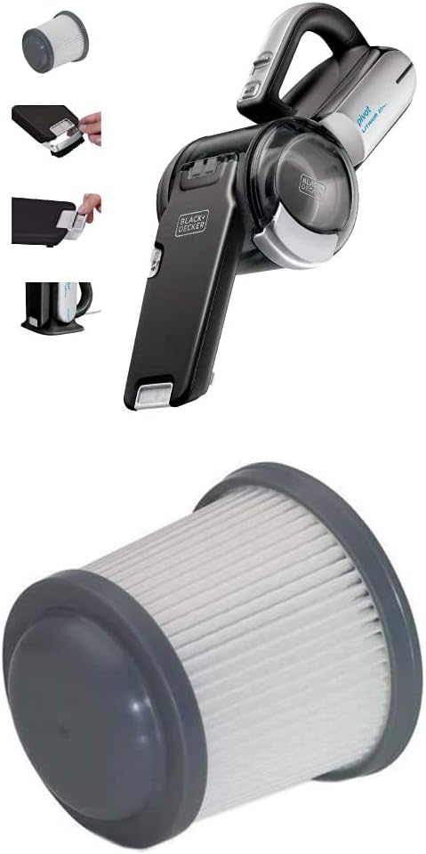BLACK+DECKER BDH2000PL Pivot Vac with the additional PVF110 replacement filter in the linked bundle.