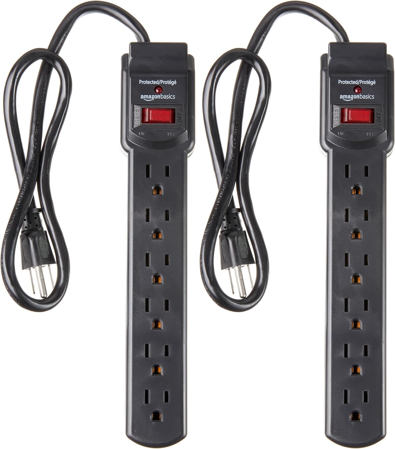 Amazon Basics 6-outlet, 200-joule two-pack