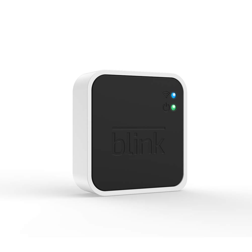 Blink Sync Module 2 with a black face, white frame, and two status lights.