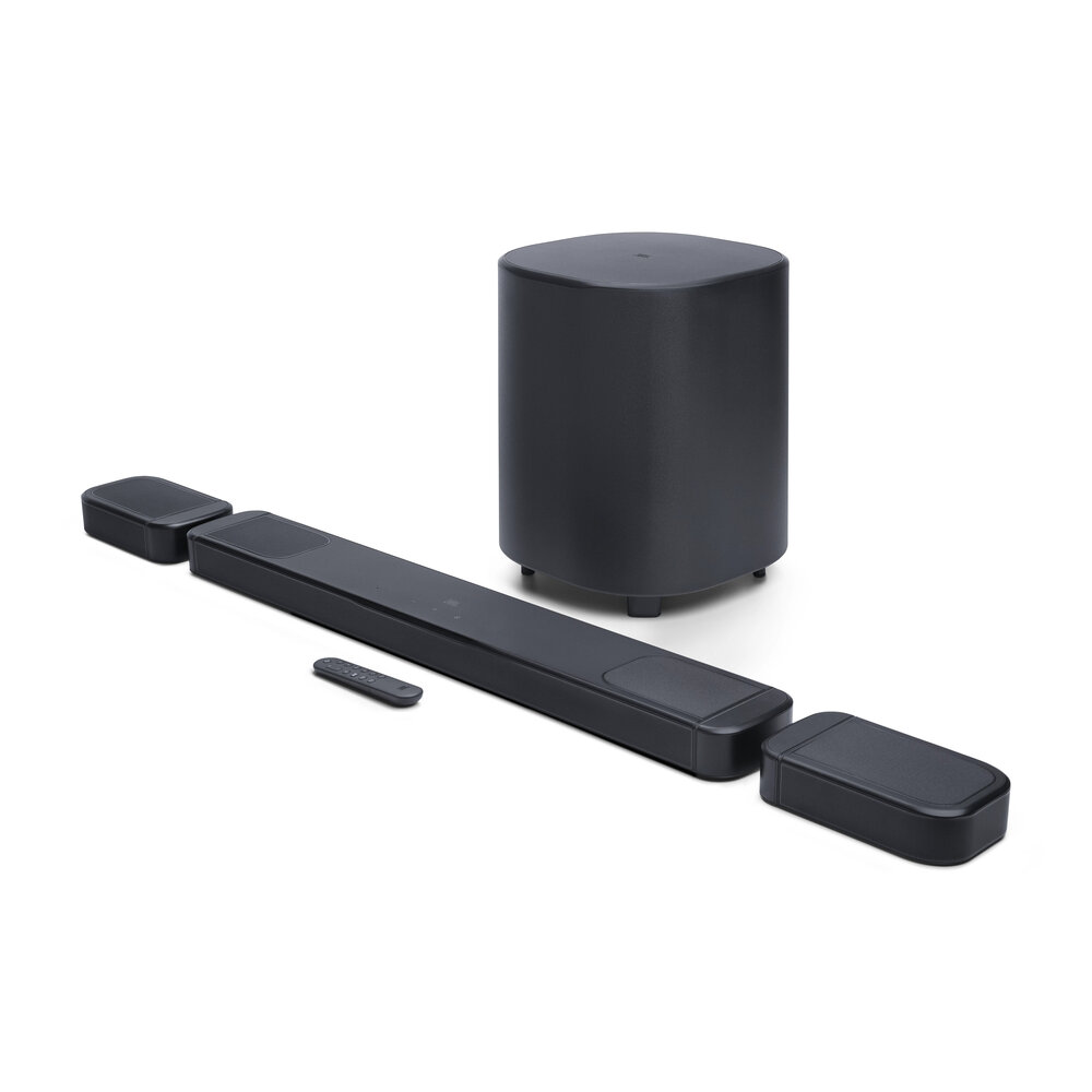 JBL Bar 1000MK2 in Black, with detachable rear speakers, subwoofer and remote