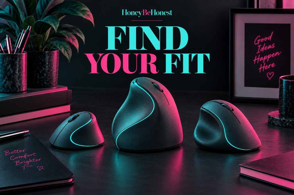 HoneyBeHonest conceptual illustration for mice, in charcoal, turquoise and hot pink