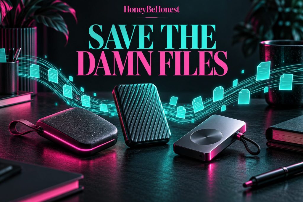HoneyBeHonest conceptual illustration for ssds, in charcoal, turquoise and hot pink