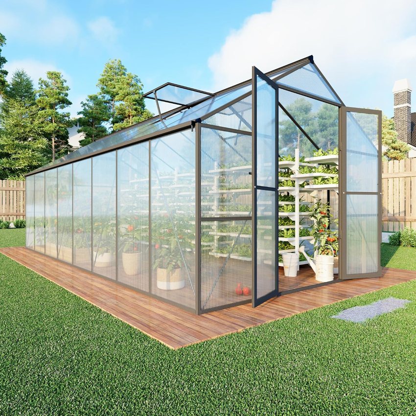 Zeljiaid 8x16 aluminum and polycarbonate greenhouse. Listing image.