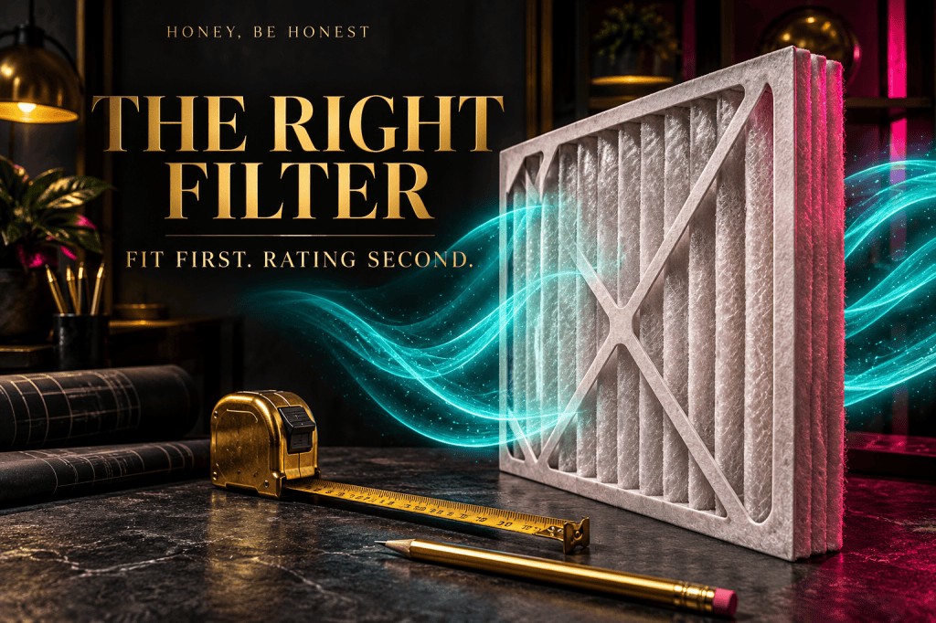 Conceptual air-filter pleats and airflow on a dark background.